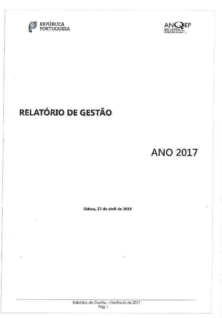 Relatório de Gestão com Certificação legal de Contas 2017